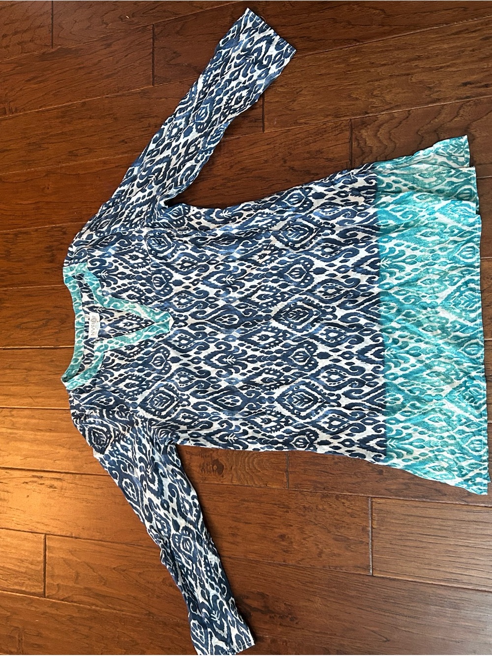 Blue & Teal Ikat Print Tunic
